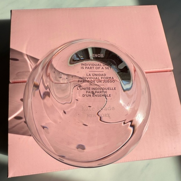 NIB kate spade Lenox Collab Larabee Dot Crystal Stemless 12oz Wine Glass (Set 4) - Picture 3 of 7